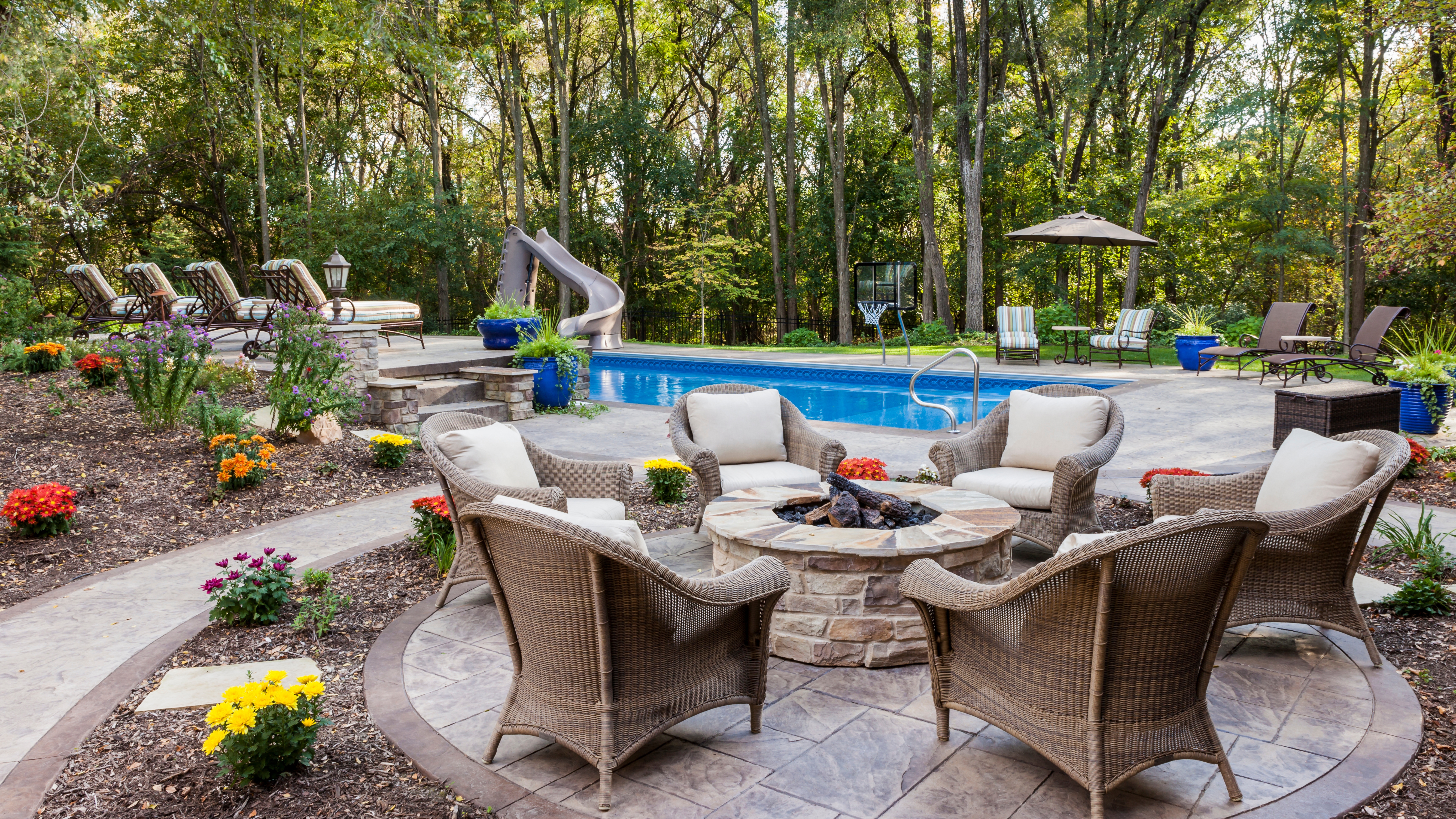 Fire and Water Pool Features