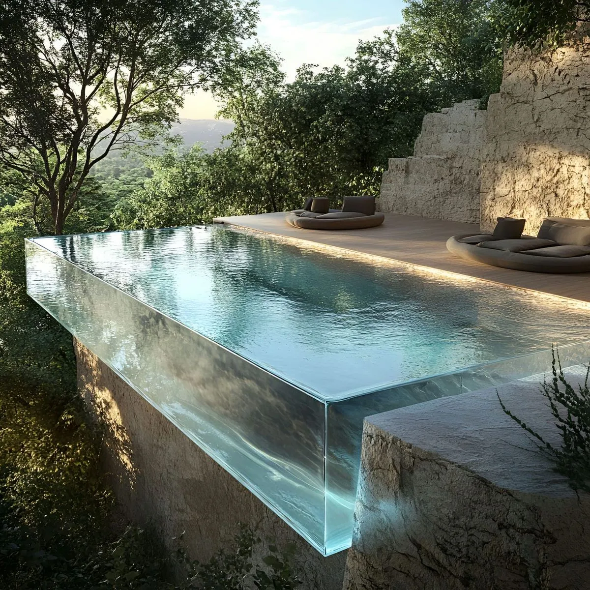 Glass-Walled Pools